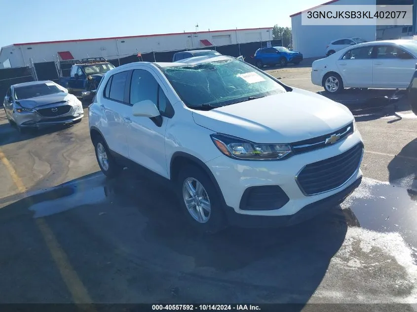 2019 Chevrolet Trax Ls VIN: 3GNCJKSB3KL402077 Lot: 40557592