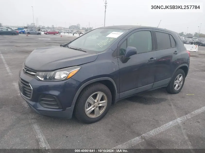 2019 Chevrolet Trax Ls VIN: 3GNCJKSB3KL257784 Lot: 40561641