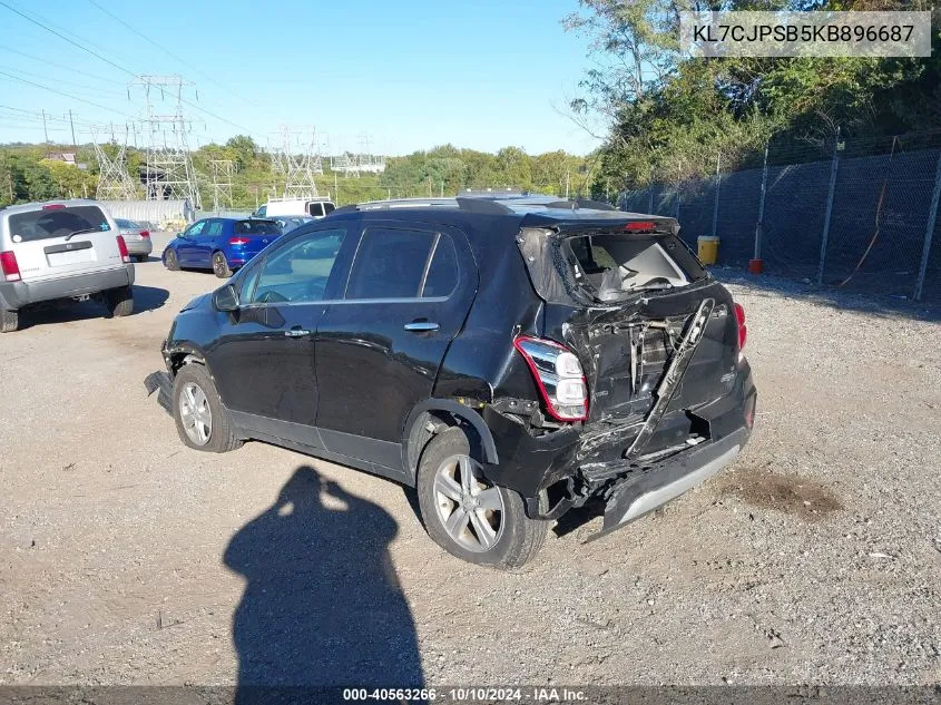 2019 Chevrolet Trax Lt VIN: KL7CJPSB5KB896687 Lot: 40563266