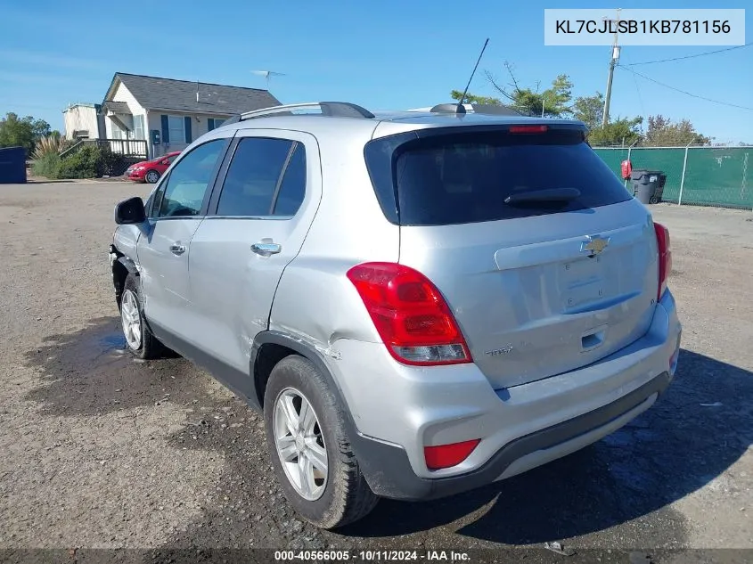 2019 Chevrolet Trax Lt VIN: KL7CJLSB1KB781156 Lot: 40566005