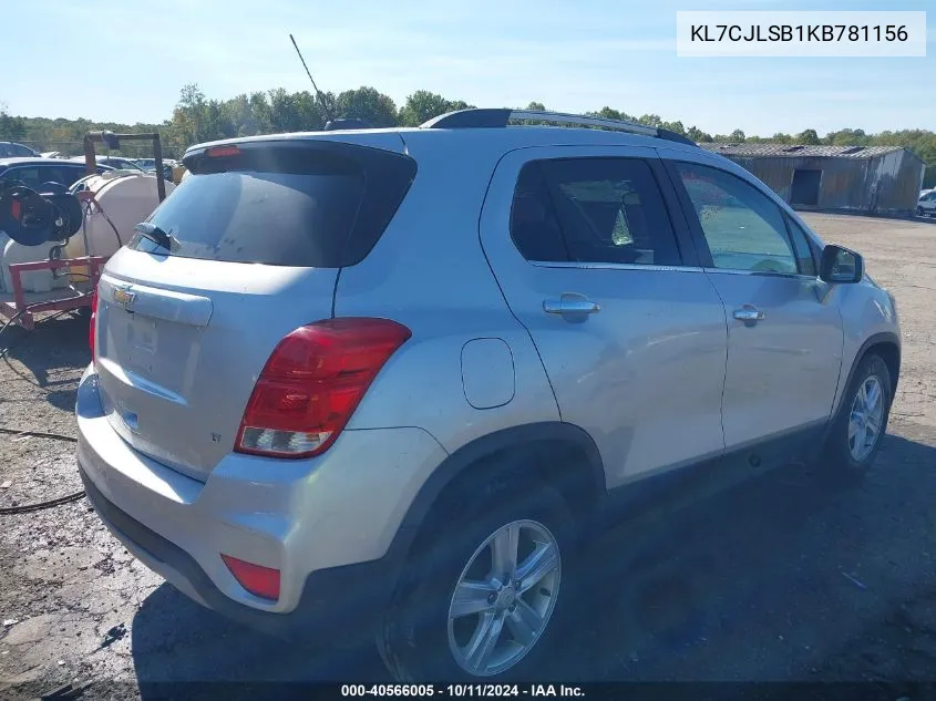 2019 Chevrolet Trax Lt VIN: KL7CJLSB1KB781156 Lot: 40566005