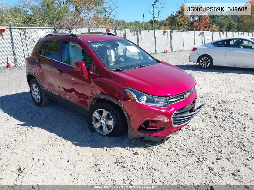 2019 Chevrolet Trax Lt VIN: 3GNCJPSB9KL349608 Lot: 40567913