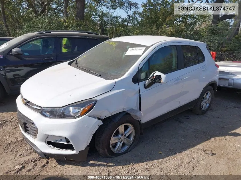 2019 Chevrolet Trax Ls VIN: 3GNCJKSB1KL374747 Lot: 40571086