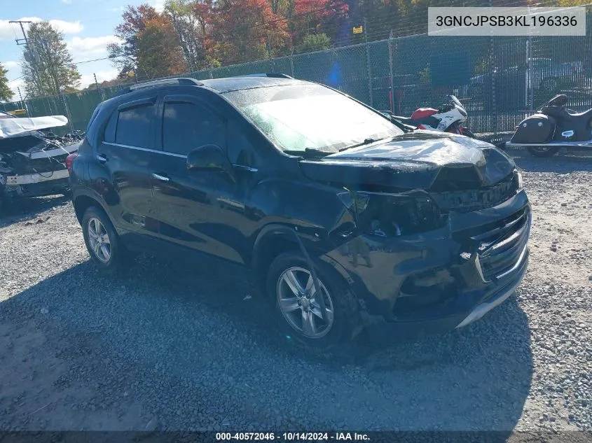 2019 Chevrolet Trax Lt VIN: 3GNCJPSB3KL196336 Lot: 40572046