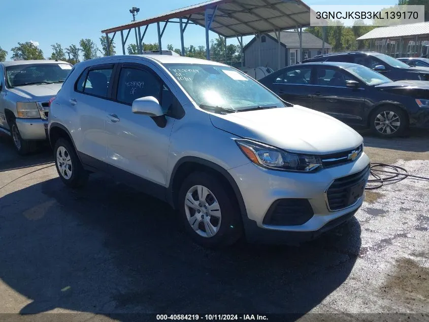 2019 Chevrolet Trax Ls VIN: 3GNCJKSB3KL139170 Lot: 40584219