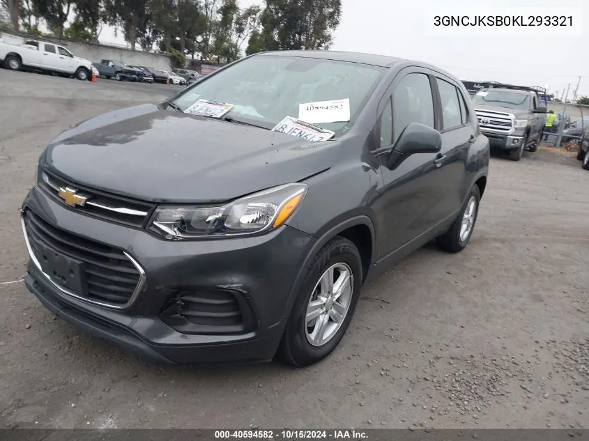 2019 Chevrolet Trax Ls VIN: 3GNCJKSB0KL293321 Lot: 40594582