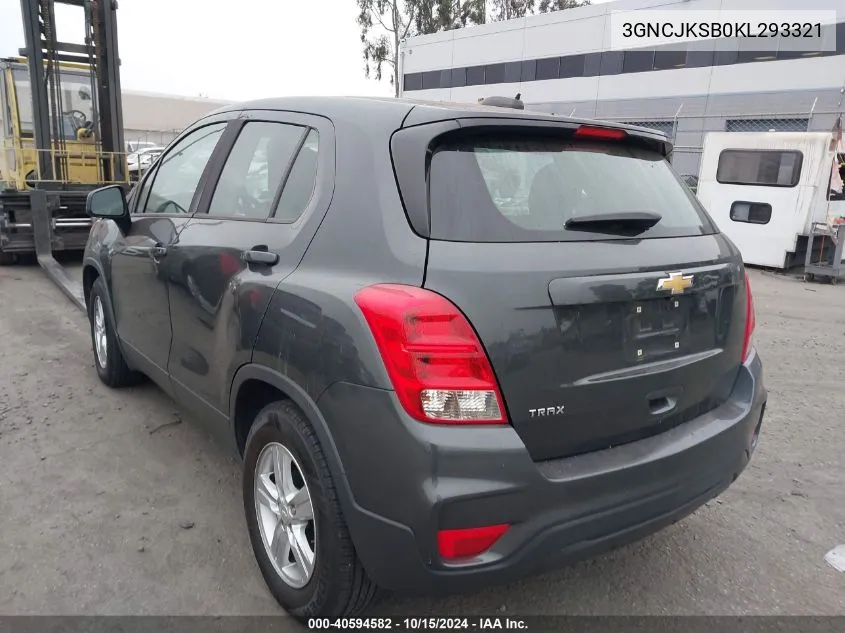 2019 Chevrolet Trax Ls VIN: 3GNCJKSB0KL293321 Lot: 40594582