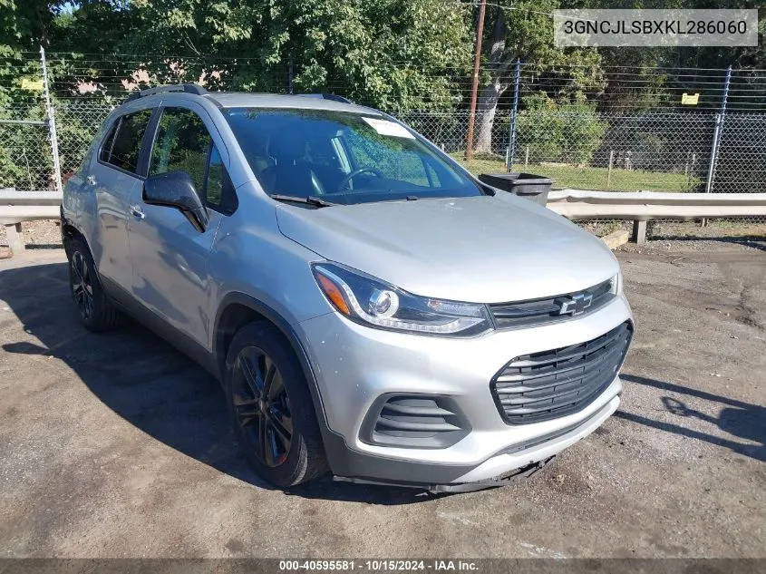 2019 Chevrolet Trax Lt VIN: 3GNCJLSBXKL286060 Lot: 40595581