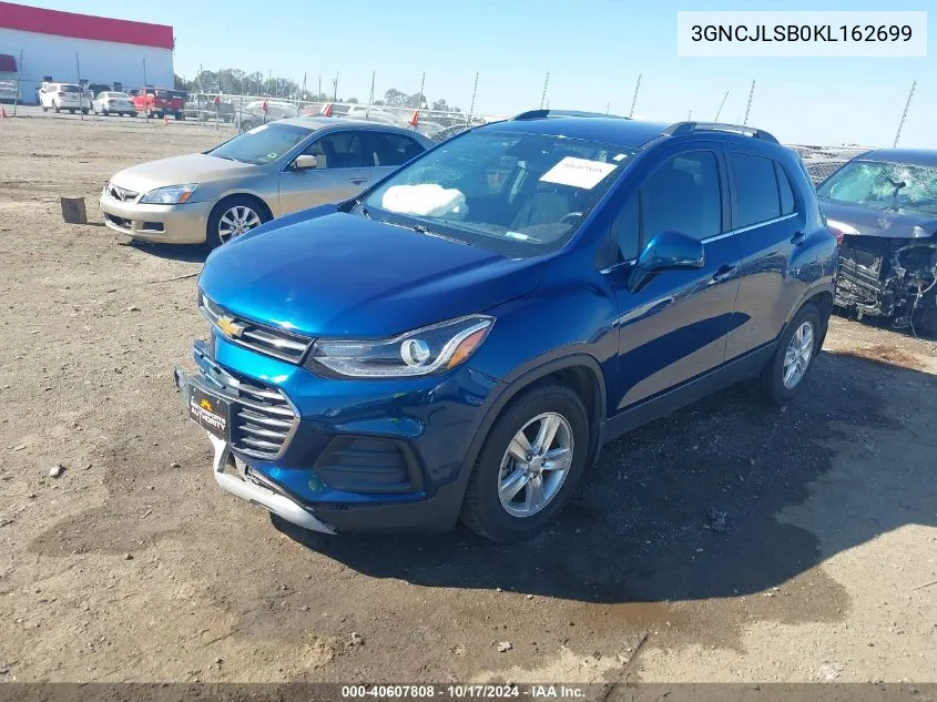 2019 Chevrolet Trax Lt VIN: 3GNCJLSB0KL162699 Lot: 40607808