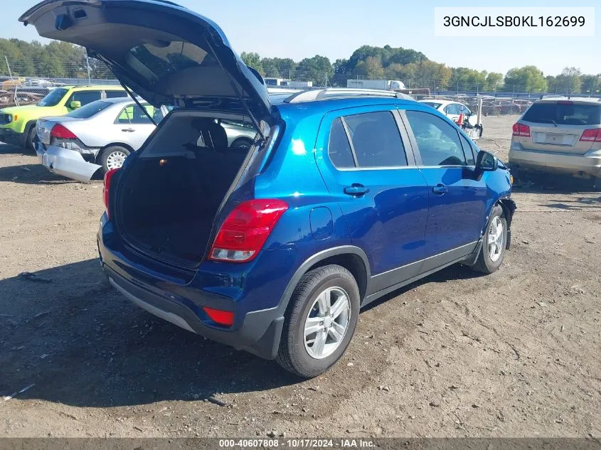 2019 Chevrolet Trax Lt VIN: 3GNCJLSB0KL162699 Lot: 40607808