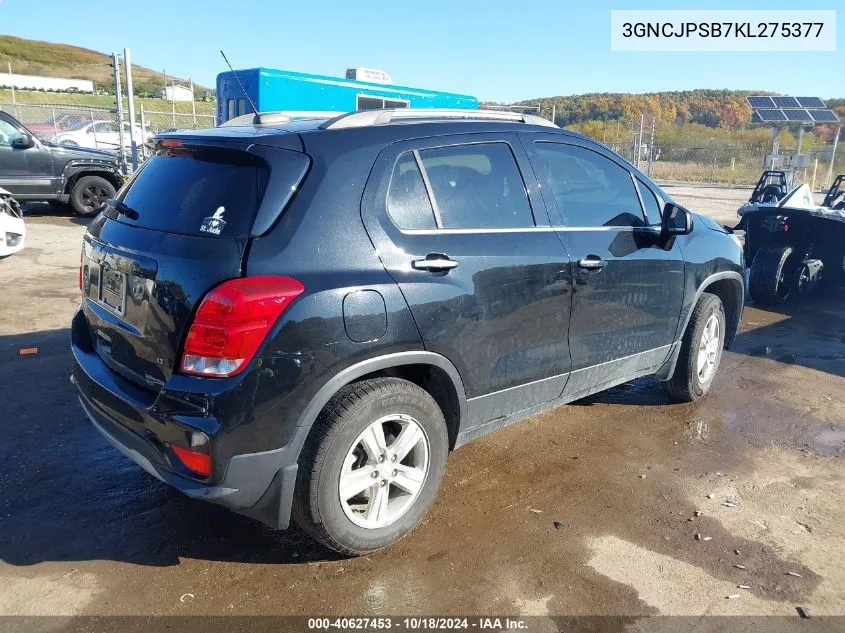 2019 Chevrolet Trax Lt VIN: 3GNCJPSB7KL275377 Lot: 40627453