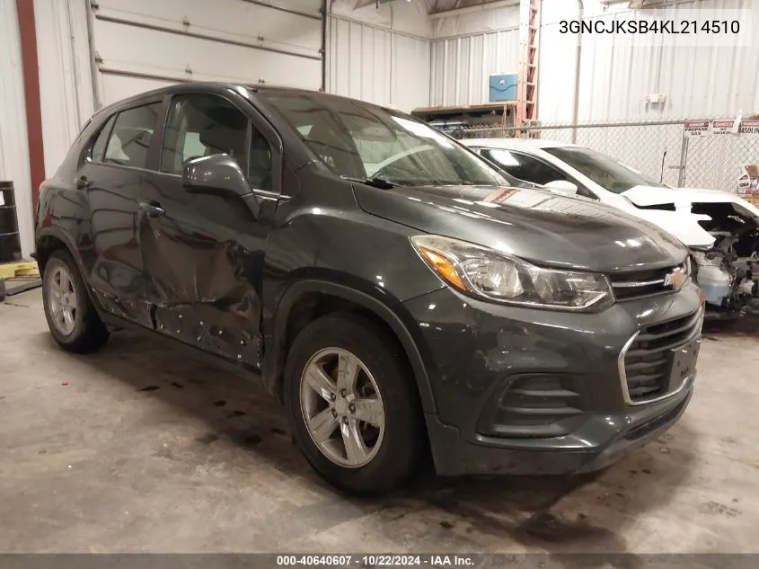 2019 Chevrolet Trax Ls VIN: 3GNCJKSB4KL214510 Lot: 40640607