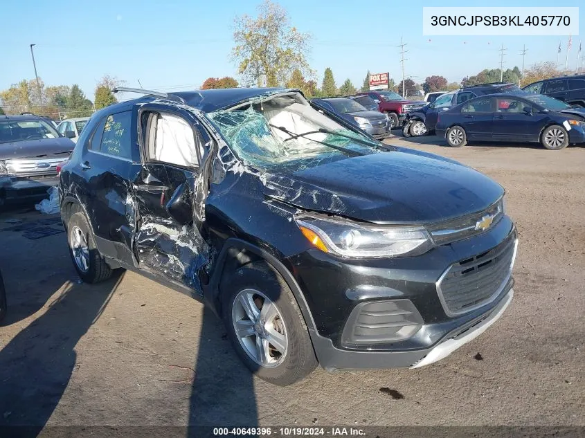 2019 Chevrolet Trax 1Lt VIN: 3GNCJPSB3KL405770 Lot: 40649396