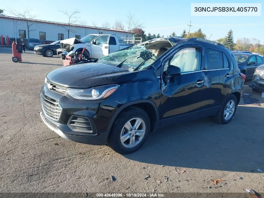 2019 Chevrolet Trax 1Lt VIN: 3GNCJPSB3KL405770 Lot: 40649396