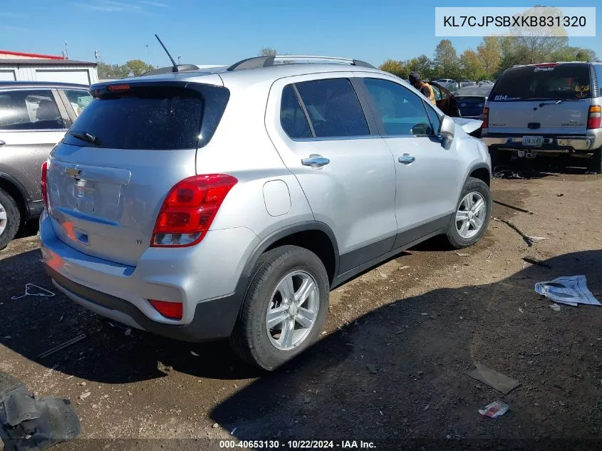 2019 Chevrolet Trax Lt VIN: KL7CJPSBXKB831320 Lot: 40653130