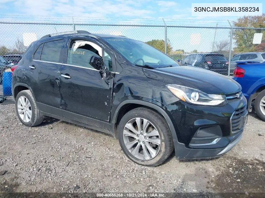 2019 Chevrolet Trax Premier VIN: 3GNCJMSB8KL358234 Lot: 40655268