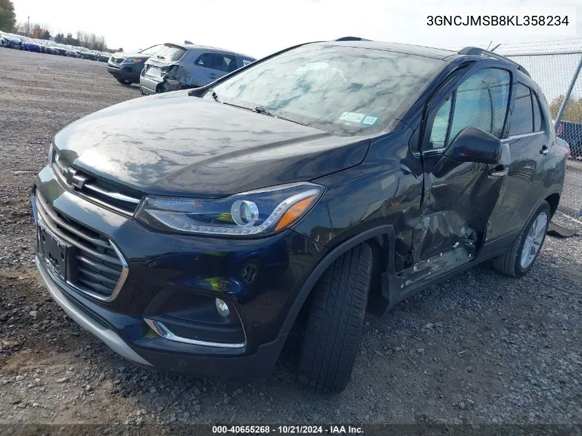 2019 Chevrolet Trax Premier VIN: 3GNCJMSB8KL358234 Lot: 40655268