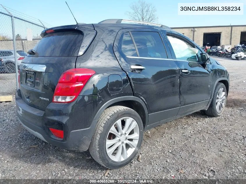 2019 Chevrolet Trax Premier VIN: 3GNCJMSB8KL358234 Lot: 40655268