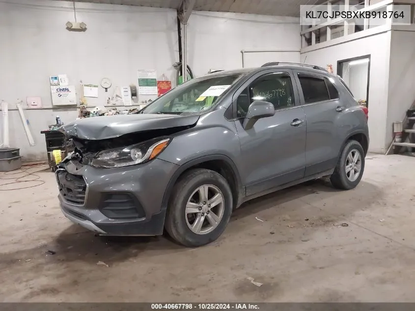 2019 Chevrolet Trax Lt VIN: KL7CJPSBXKB918764 Lot: 40667798