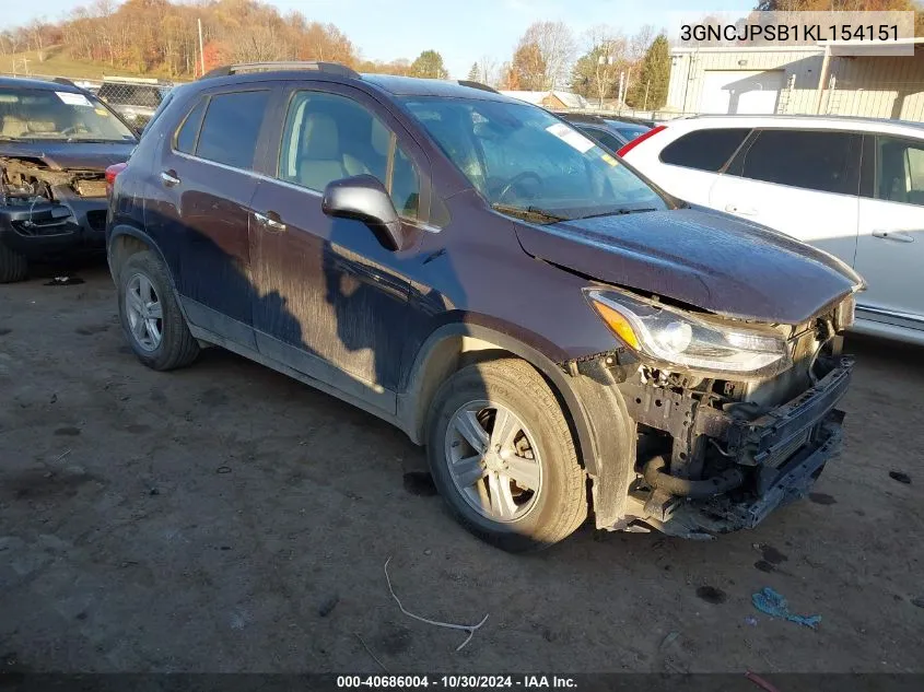 3GNCJPSB1KL154151 2019 Chevrolet Trax Lt