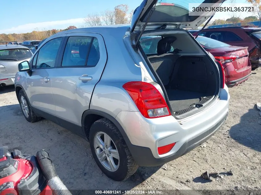 2019 Chevrolet Trax Ls VIN: 3GNCJKSB5KL363721 Lot: 40691241