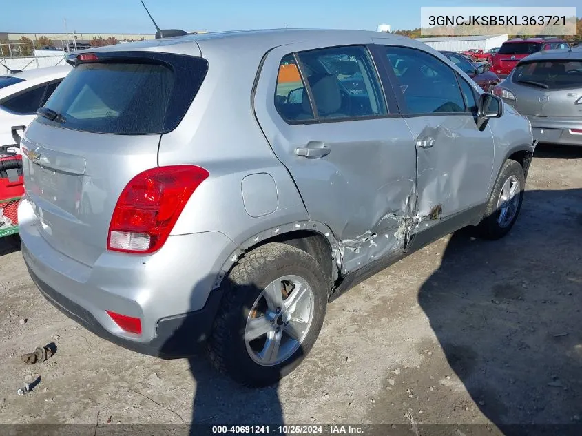 2019 Chevrolet Trax Ls VIN: 3GNCJKSB5KL363721 Lot: 40691241