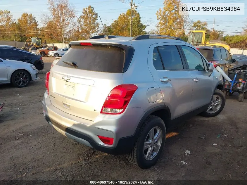 2019 Chevrolet Trax Lt VIN: KL7CJPSB9KB834984 Lot: 40697546