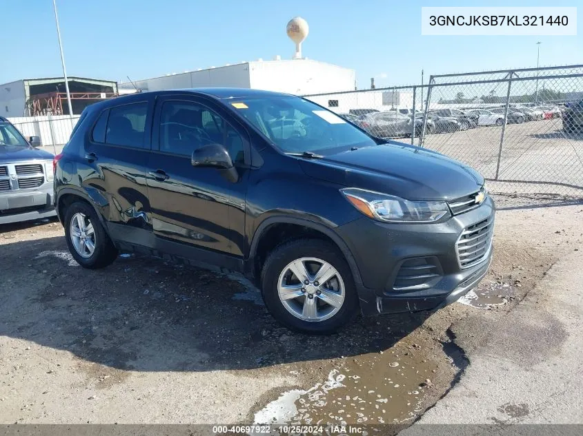 2019 Chevrolet Trax Ls VIN: 3GNCJKSB7KL321440 Lot: 40697922