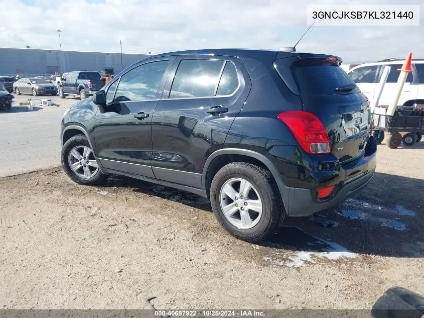 2019 Chevrolet Trax Ls VIN: 3GNCJKSB7KL321440 Lot: 40697922