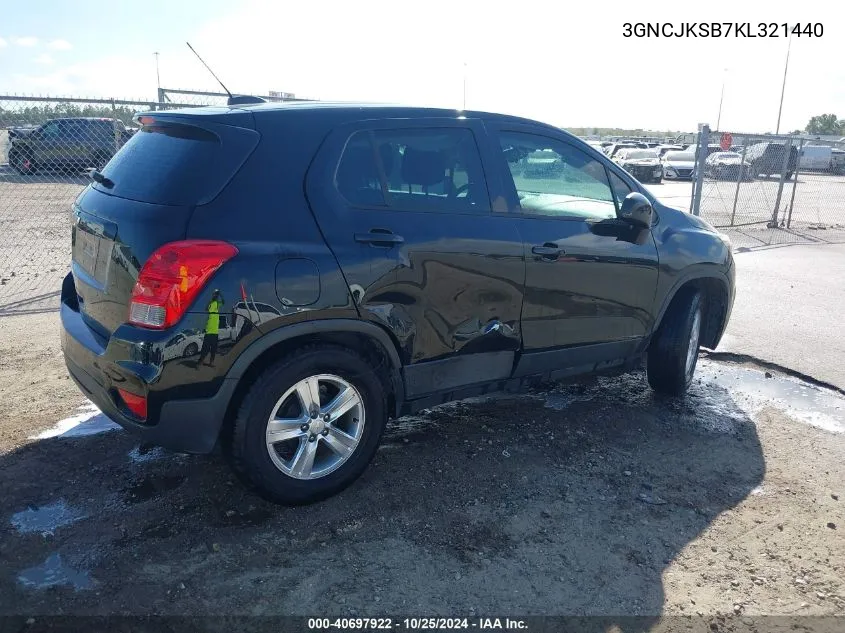 3GNCJKSB7KL321440 2019 Chevrolet Trax Ls