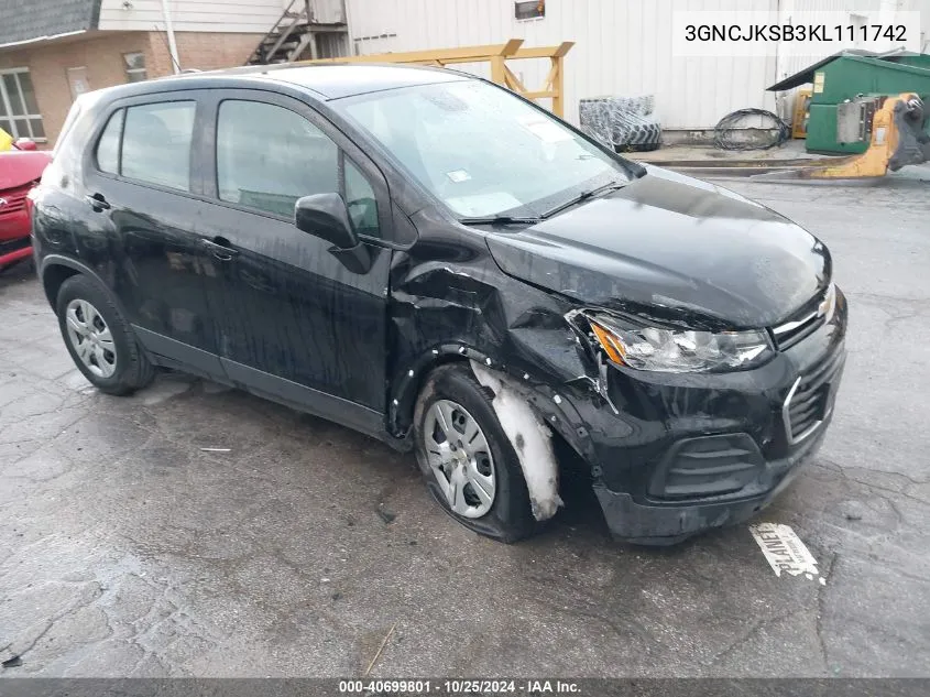 3GNCJKSB3KL111742 2019 Chevrolet Trax Ls