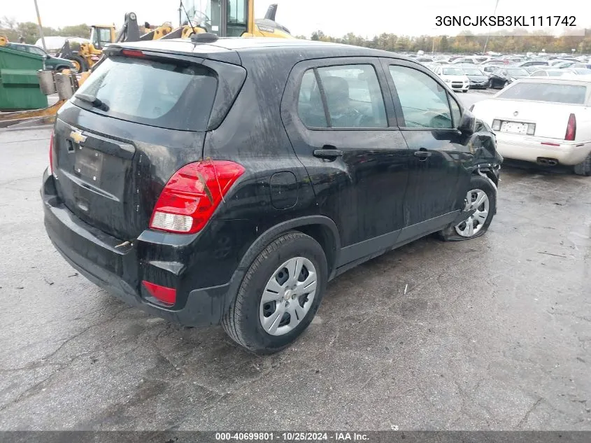 3GNCJKSB3KL111742 2019 Chevrolet Trax Ls