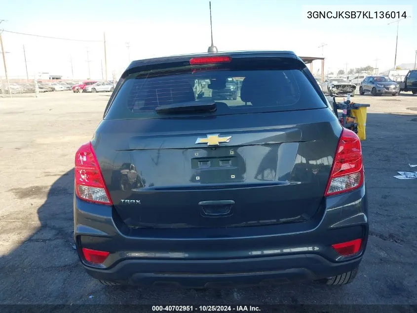 3GNCJKSB7KL136014 2019 Chevrolet Trax Ls