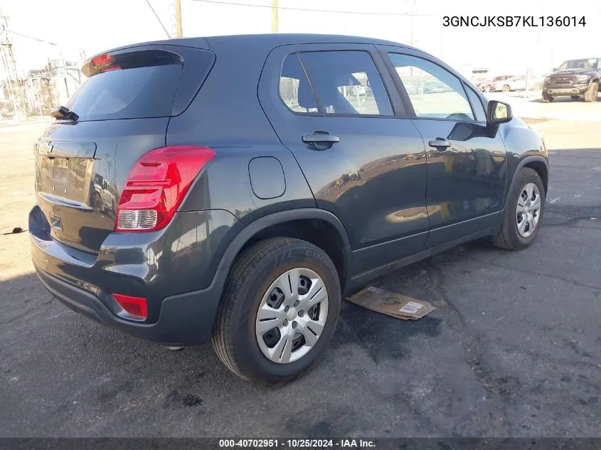 3GNCJKSB7KL136014 2019 Chevrolet Trax Ls