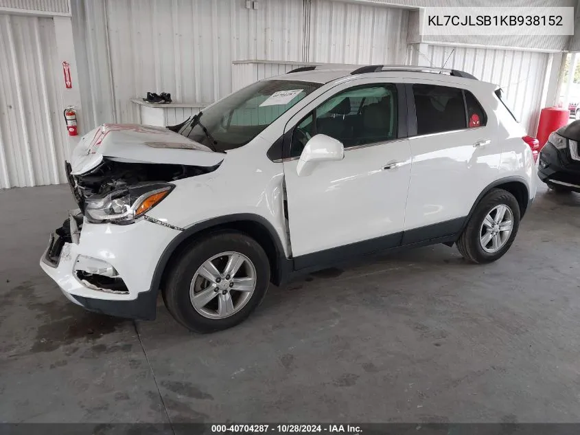 2019 Chevrolet Trax Lt VIN: KL7CJLSB1KB938152 Lot: 40704287