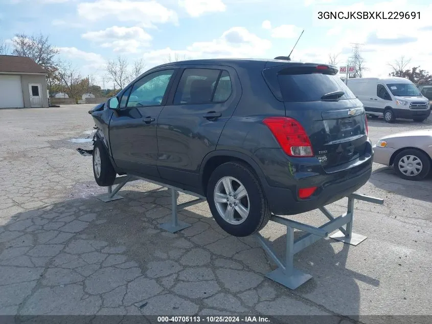 2019 Chevrolet Trax Ls VIN: 3GNCJKSBXKL229691 Lot: 40705113