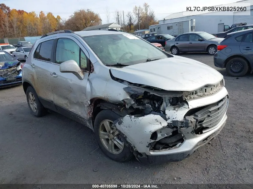 2019 Chevrolet Trax Lt VIN: KL7CJPSBXKB825260 Lot: 40705598