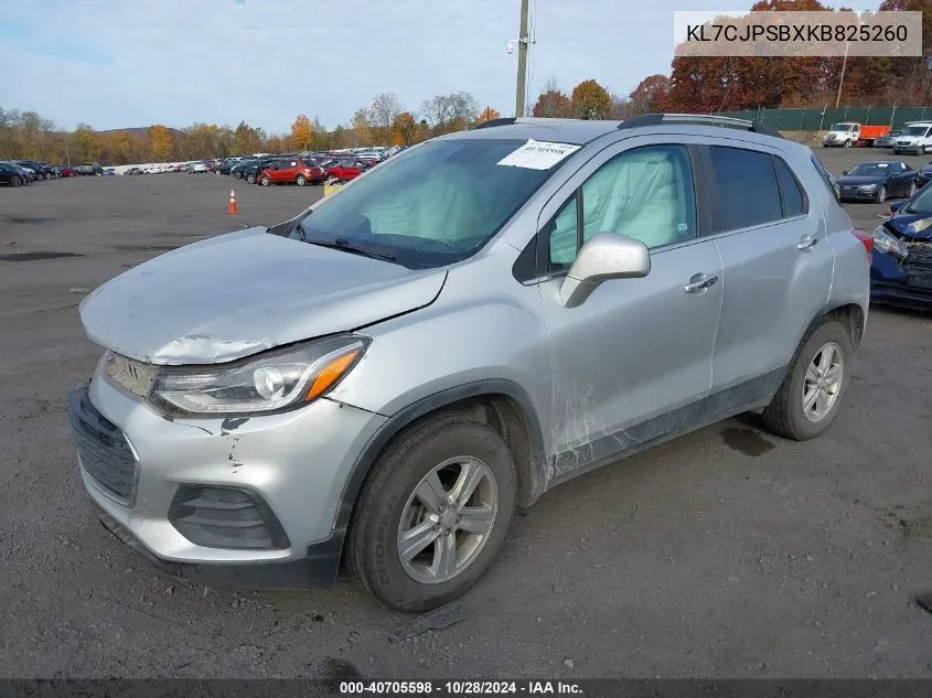 2019 Chevrolet Trax Lt VIN: KL7CJPSBXKB825260 Lot: 40705598