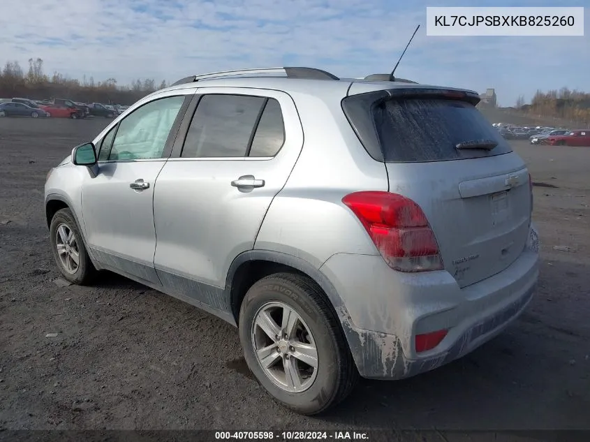 2019 Chevrolet Trax Lt VIN: KL7CJPSBXKB825260 Lot: 40705598