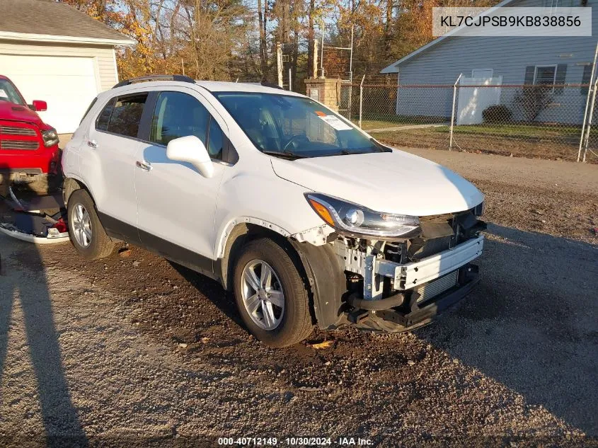 2019 Chevrolet Trax Lt VIN: KL7CJPSB9KB838856 Lot: 40712149