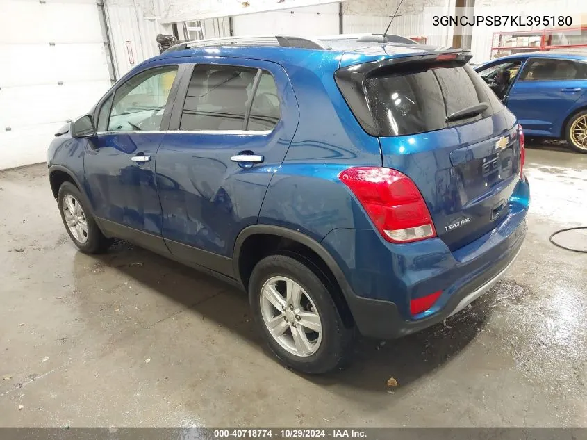 2019 Chevrolet Trax Lt VIN: 3GNCJPSB7KL395180 Lot: 40718774