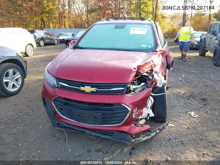 2019 Chevrolet Trax Lt VIN: 3GNCJLSB7KL207184 Lot: 40725018