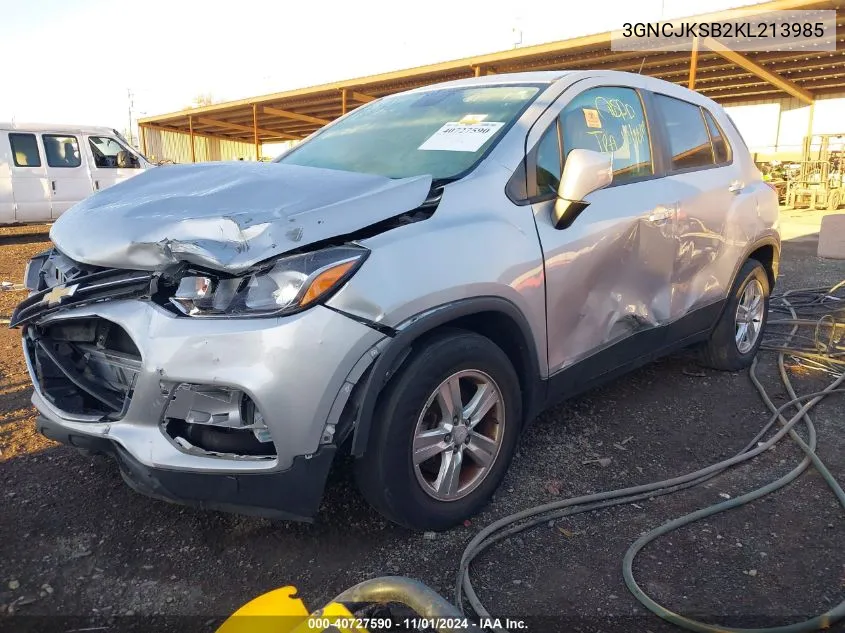 2019 Chevrolet Trax Ls VIN: 3GNCJKSB2KL213985 Lot: 40727590