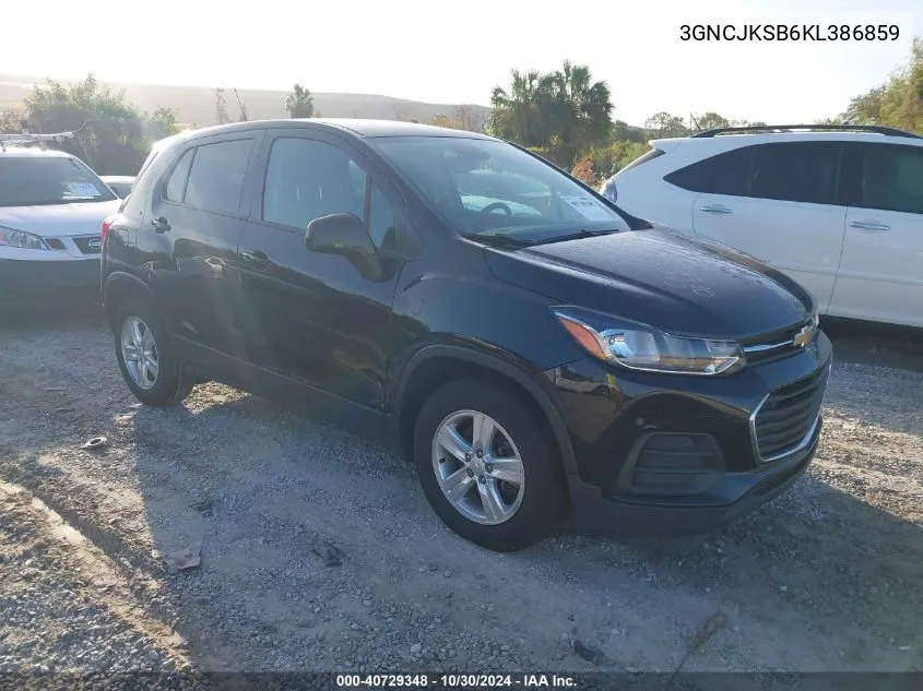 2019 Chevrolet Trax Ls VIN: 3GNCJKSB6KL386859 Lot: 40729348