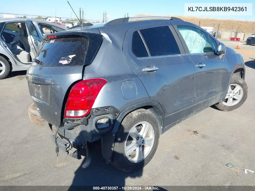 2019 Chevrolet Trax Lt VIN: KL7CJLSB8KB942361 Lot: 40730357