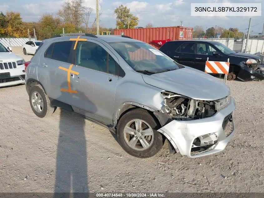 2019 Chevrolet Trax Lt VIN: 3GNCJLSB7KL329172 Lot: 40734548