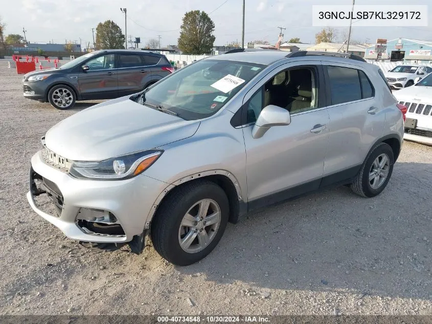 2019 Chevrolet Trax Lt VIN: 3GNCJLSB7KL329172 Lot: 40734548