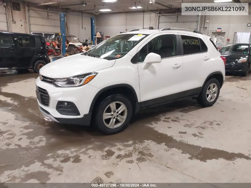 2019 Chevrolet Trax Lt VIN: 3GNCJPSB6KL221097 Lot: 40737296