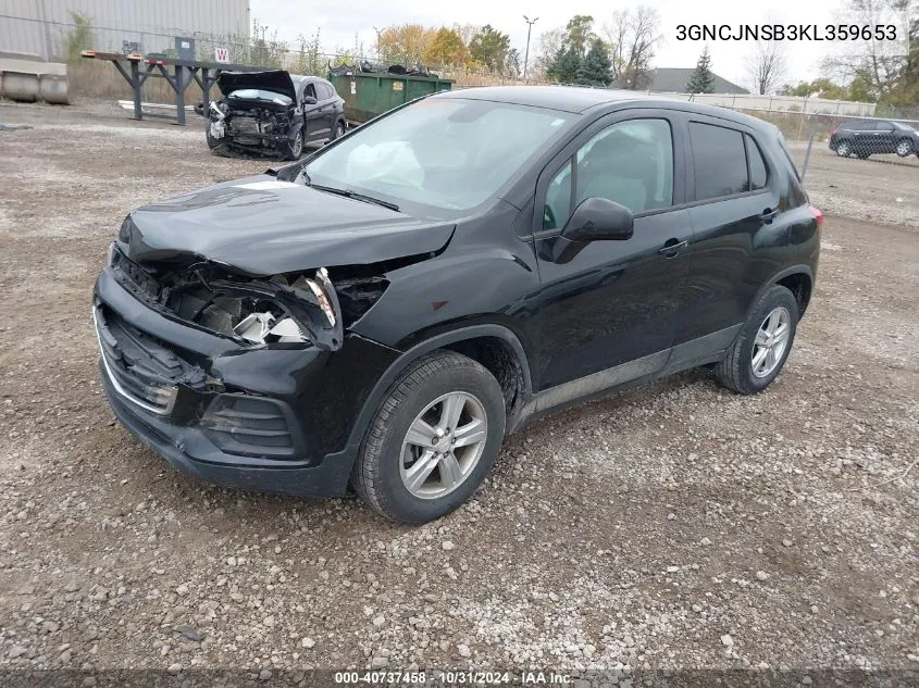 2019 Chevrolet Trax Ls VIN: 3GNCJNSB3KL359653 Lot: 40737458