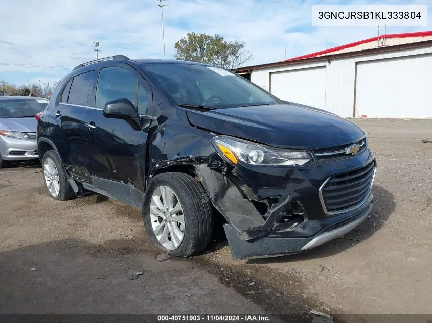 2019 Chevrolet Trax Premier VIN: 3GNCJRSB1KL333804 Lot: 40751903